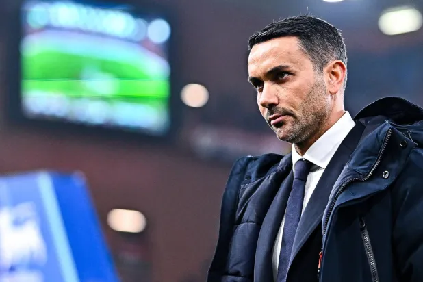 Atalanta's Italian head coach Raffaele Palladino looks on during the Italian Serie A soccer match between Genoa Cfc and Atalanta BC at Luigi Ferraris stadium in Genoa, Italy, 21 December 2025. (EPA)