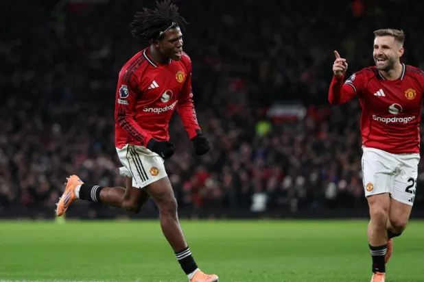 Patrick Dorgu scored the winner for Man Utd against Newcastle. Darren Staples / AFP
