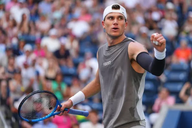  Jack Draper, of Great Britain, reacts after defeating Federico Agustin Gomez, of Argentina, during the first round of the US Open tennis championships, Aug. 25, 2025, in New York. (AP)