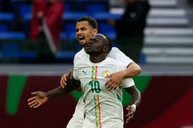  Senegal's Sadio Mane reacts after scoring a goal during the Africa Cup of Nations group D soccer match between Senegal and DR Congo in Tangier, Morocco, Saturday, Dec. 27, 2025. (AP) 