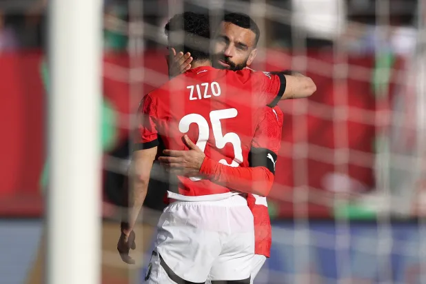 صلاح محتفلا بهدفه في مرمى جنوب أفريقيا (أ.ف.ب)