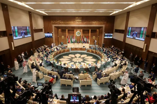 A general view shows the opening session of the meeting of Arab foreign ministers at the Arab League Headquarters (Reuters)
