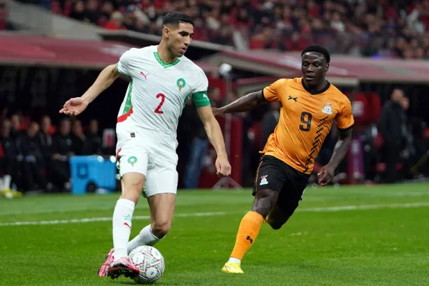 أشرف حكيمي عاد للمشاركة مع «أسود الأطلس» (رويترز)