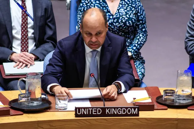İngiltere'nin Güvenlik Konseyi Büyükelçisi James Kariuki oturum sırasında (EPA)