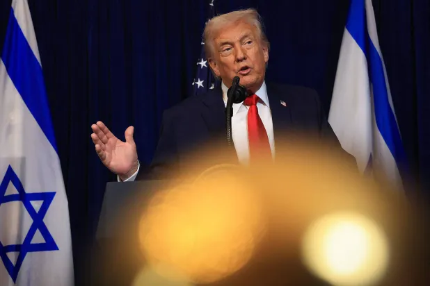 US President Donald Trump holds a press conference with Israeli Prime Minister Benjamin Netanyahu at his Mar-a-Lago club on December 29, 2025 in Palm Beach, Florida. (Getty Images/AFP)
