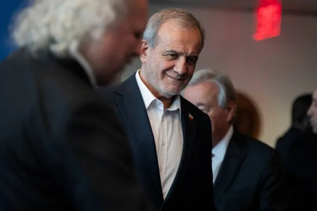 Masoud Pezeshkian, the President of Iran, attends the United Nations General Assembly at United Nations headquarters, on Sept. 25, 2025. (AP) 