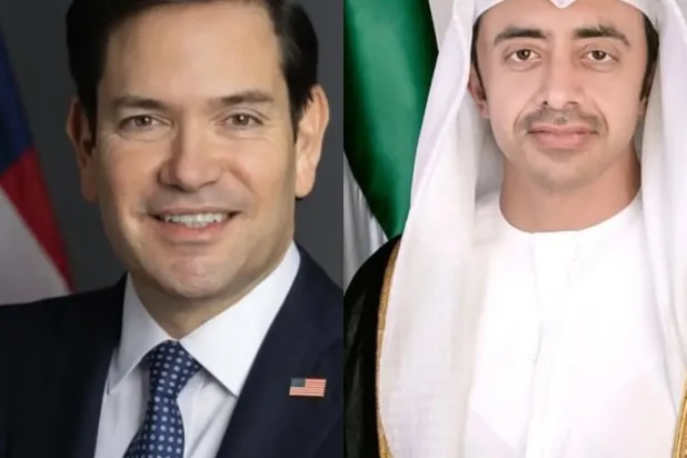 Birleşik Arap Emirlikleri Dışişleri Bakanı Şeyh Abdullah bin Zayid Al Nahyan ve ABD Dışişleri Bakanı Marco Rubio (WAM)