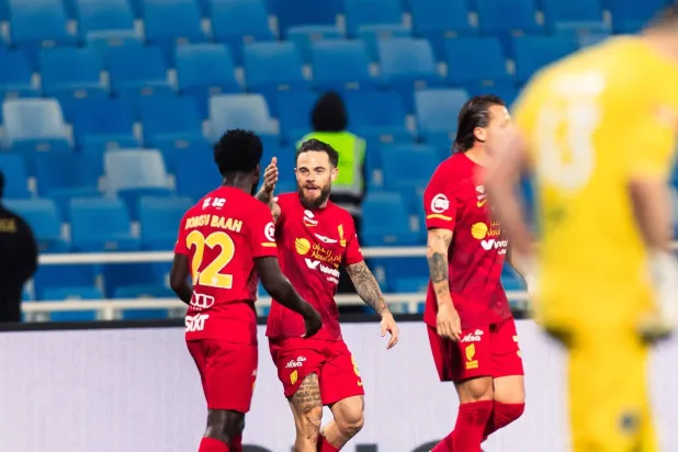 فرحة قدساوية بأحد الأهداف في المباراة (موقع النادي)