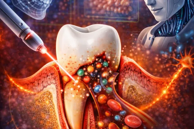 حين يُعالج الذكاء الاصطناعي اللثة بالضوء