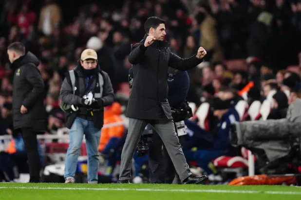 30 December 2025, United Kingdom, London: Arsenal manager Mikel Arteta celebrates after the English Premier League soccer match between Arsenal and Aston Villa at the Emirates Stadium. Photo: John Walton/PA Wire/dpa