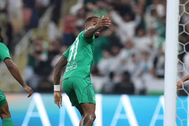 توني محتفلاً بهدفه الأول (تصوير: عدنان مهدلي)