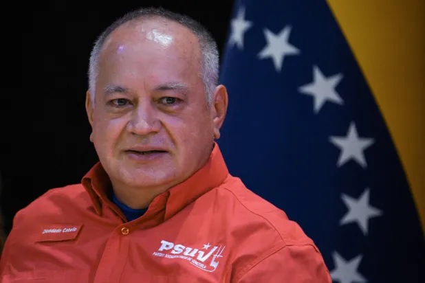 Venezuela's Minister of Interior Relations, Justice, and Peace, Diosdado Cabello, speaks during a press conference of the United Socialist Party of Venezuela (PSUV) in Caracas, on November 10, 2025. (AFP)