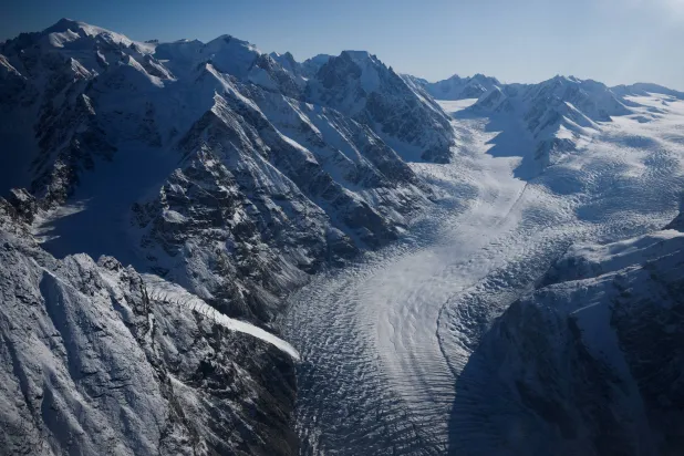 FILE PHOTO: An aerial view shows eastern Greenland, September 18, 2025. REUTERS/Guglielmo Mangiapane/File Photo