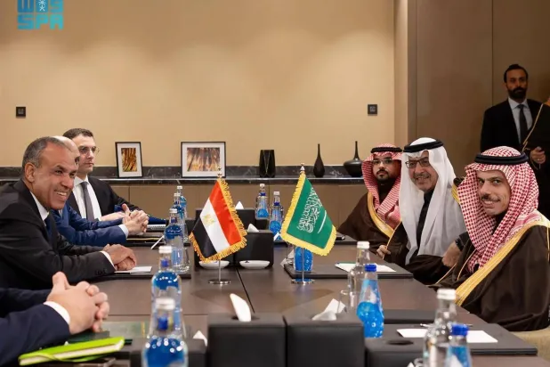 The Saudi and Egyptian delegations meet in Cairo on Monday. (SPA)