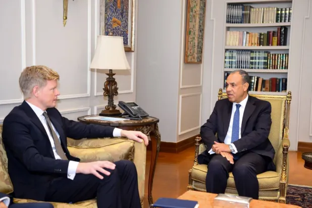 وزير الخارجية المصري بدر عبد العاطي يلتقي مبعوث الأمم المتحدة إلى اليمن هانس غروندبرغ الثلاثاء في القاهرة (الخارجية المصرية)