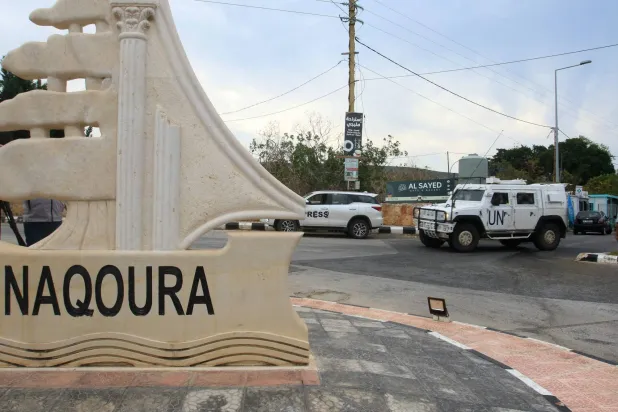 آليات لقوة «اليونيفيل» في الناقورة في جنوب غربي لبنان (أ.ف.ب)