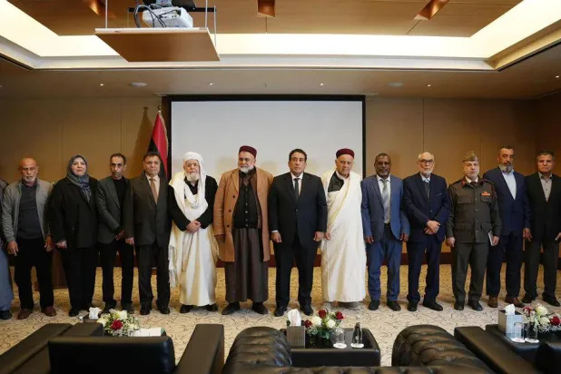 المنفي خلال اعتماد «ميثاق المصالحة» بطرابلس (المجلس الرئاسي)