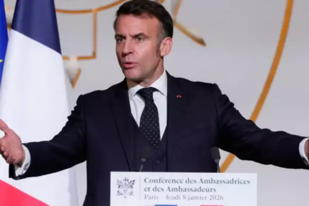 President Emmanuel Macron delivers a speech to French ambassadors at the Elysee Palace © Michel Euler / POOL/AFP
