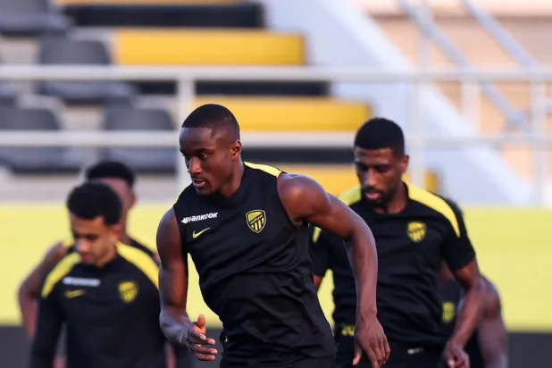 ديابي خلال تدريبات الاتحاد الأخيرة (موقع النادي)