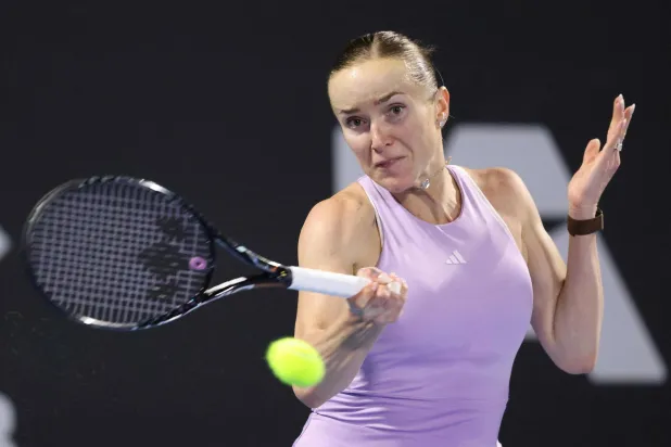 Elina Svitolina of Ukraine hits a return against Iva Jovic of the US during their women's singles semi-final match at the WTA Auckland Classic tennis tournament in Auckland on January 10, 2026. (Photo by Michael Bradley / AFP)