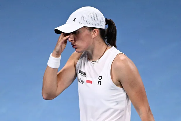 Iga Swiatek of Poland reacts during her singles match against Belinda Bencic of Switzerland during the 2026 United Cup final between Poland and Switzerland at Ken Rosewall Arena in in Sydney, Australia, 11 January 2026. (AAP Image/Dan Himbrechts) EPA
