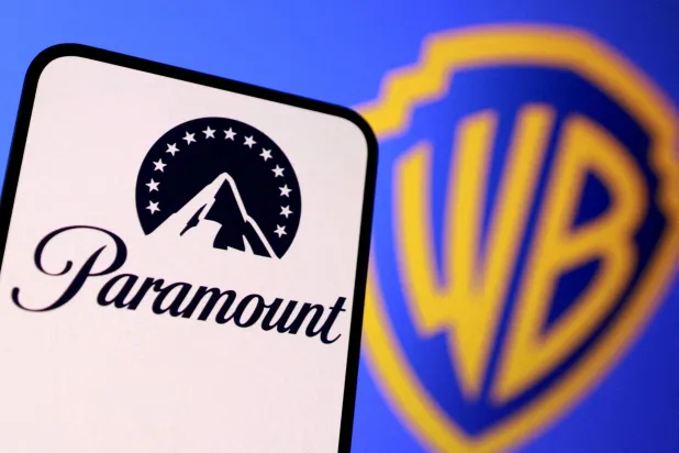 Paramount and Warner Bros logos are seen in this illustration taken December 8, 2025. (Reuters)