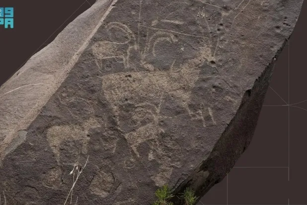 The newly identified sites feature inscriptions and rock carvings estimated to be between 4,000 and 5,000 years old. (SPA)