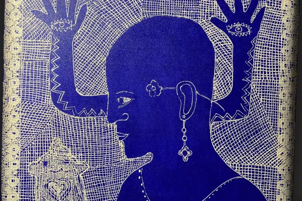 ملامح من البدائية والتراث في لوحاته (إدارة الغاليري)