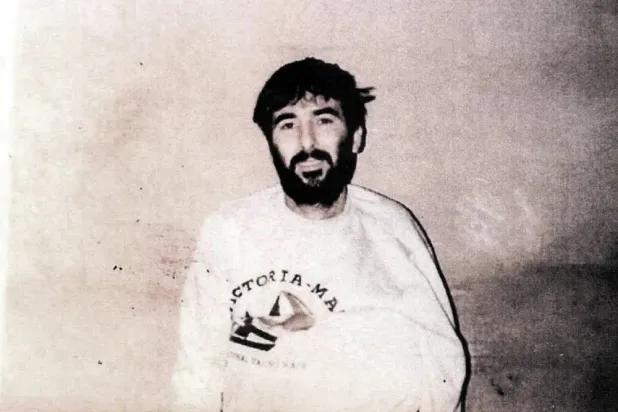 A handout photo from Israeli television made available on July 13, 2008, shows a photograph of Ron Arad, an Israeli Air Force navigator who was captured after his fighter jet was shot down in Lebanon in 1986. (Handout / AFP)