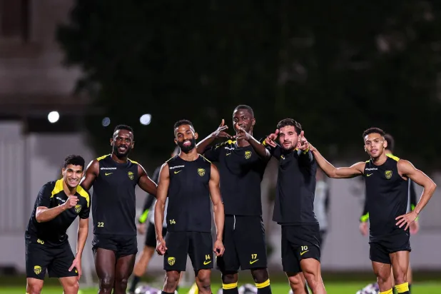 معنويات عالية أظهرها لاعبو الاتحاد في التدريبات الأخيرة (موقع النادي)