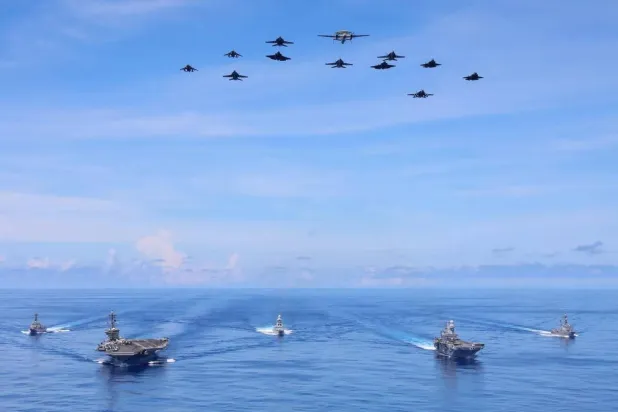 The USS Abraham Lincoln and its escort group 