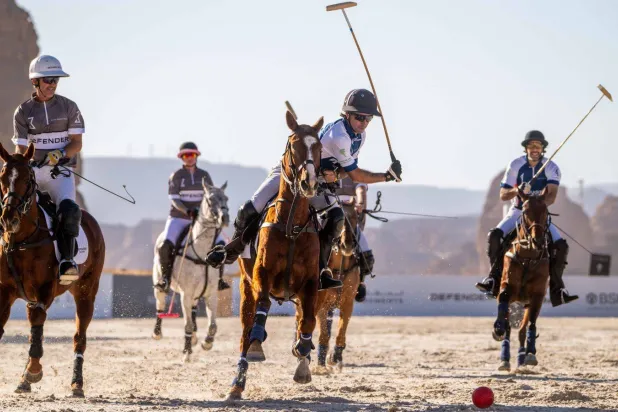 من منافسات بطولة بولو الصحراء في العلا (الشرق الأوسط)