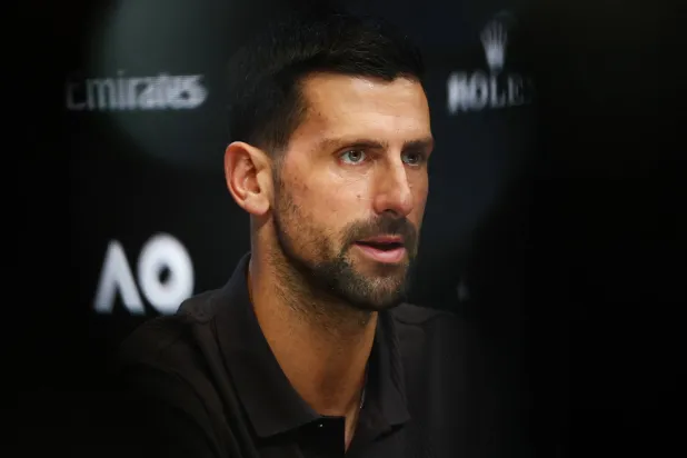 Tennis - Australian Open - Melbourne Park, Melbourne, Australia - January 17, 2026 Serbia's Novak Djokovic during the press conference REUTERS/Tingshu Wang