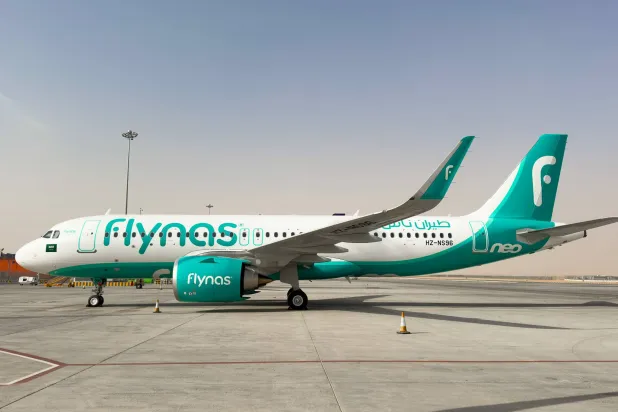 طائرة إيرباص A320neo الجديدة التابعة لشركة طيران ناس السعودية (الشرق الأوسط)