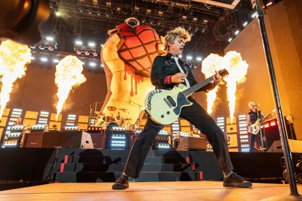 Billie Joe Armstrong of Green Day performs during the first weekend of the Coachella Valley Music and Arts Festival at the Empire Polo Club on Saturday, April 12, 2025, in Indio, Calif. (AP)
