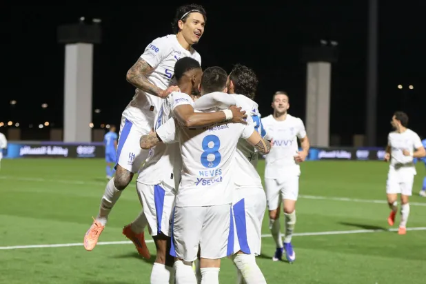 فرحة هلالية بالهدف الأول (تصوير: عدنان مهدلي)