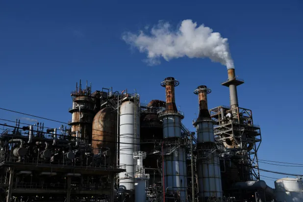 FILE PHOTO: The LyondellBasell refinery, located near the Houston Ship Channel, is seen in Houston, Texas, US, May 5, 2019.  REUTERS/Loren Elliott/File Photo