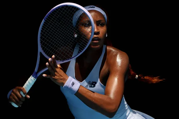 USA's Coco Gauff waits to receive serve from Uzbekistan's Kamilla Rakhimova during their women's singles match on day two of the Australian Open tennis tournament in Melbourne on January 19, 2026. (AFP)