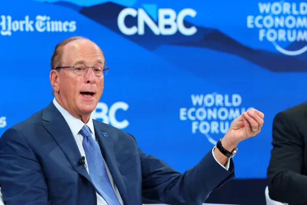 Chairman and CEO of BlackRock, Larry Fink, attends the 56th annual World Economic Forum (WEF) meeting in Davos, Switzerland, January 21, 2026. (Reuters)