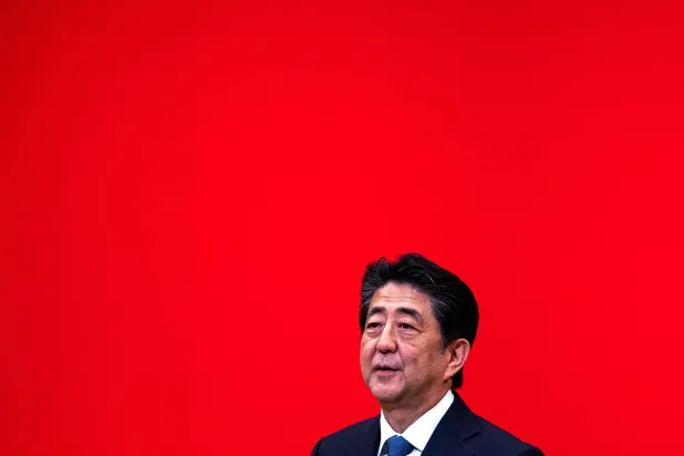 In this picture taken on July 24, 2019 Japanese Prime Minister Shinzo Abe speaks on the podium during a ceremony marking one year before the start of the Tokyo 2020 Olympic Games in Tokyo. (AFP)