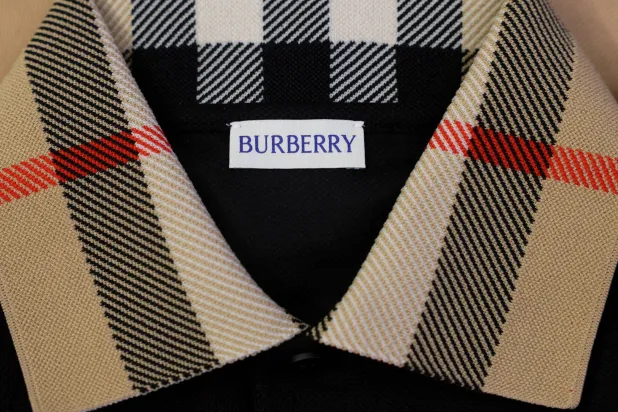 A Burberry Check styled shirt with the Burberry label is displayed at the Burberry flagship store in Regent Street, London, Britain, September 8, 2025. (Reuters)