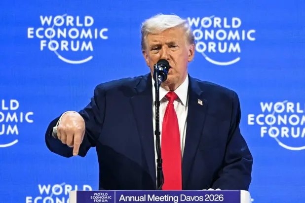 ABD Başkanı Donald Trump dün Davos Forumu'nda yaptığı konuşmadan (AFP)