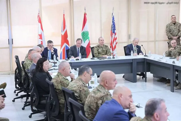 Lebanese Army Commander General Rodolphe Haykal holds a meeting of the High Supervision Committee on the Border Protection Assistance Program in the presence of British, US and Canadian Ambassadors to Lebanon (Lebanese Army Directorate of Orientation) 