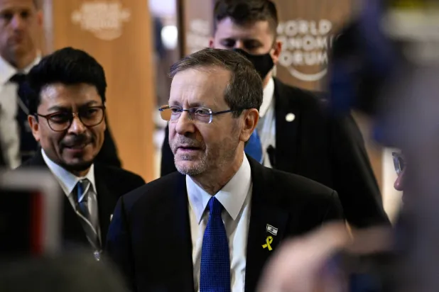 Israeli President Isaac Herzog attends the 56th annual World Economic Forum (WEF) meeting in Davos, Switzerland, January 22, 2026. REUTERS/Romina Amato
