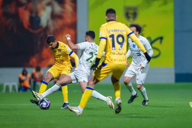 من مواجهة التعاون وضيفه الحزم (تصوير: صالح العنزي) 