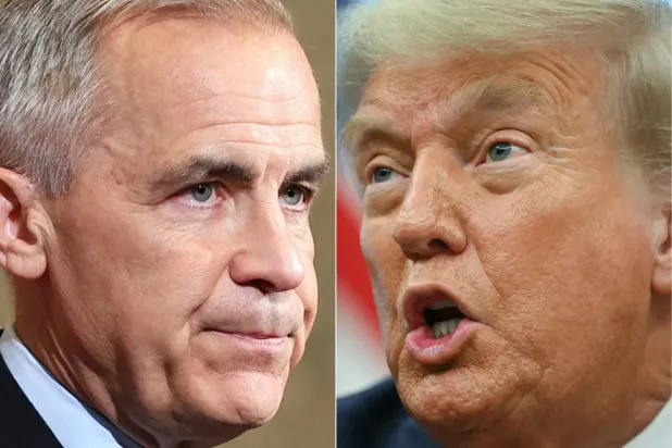 Kanada Başbakanı Mark Carney ve ABD Başkanı Donald Trump, (AFP)