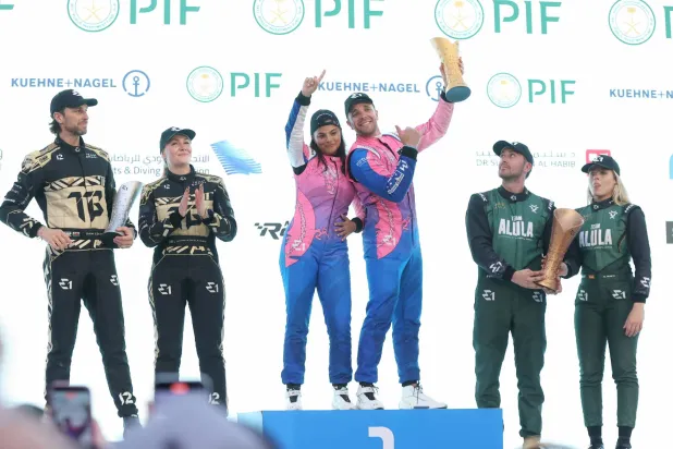 أبطال المراكز الثلاث الأولى على منصة التتويج (تصوير: عدنان مهدلي)