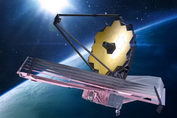 Artist's rendering of James Webb Space Telescope in space near Earth, in this image released on September 19, 2023. NASA/dima_zel/Handout via REUTERS 