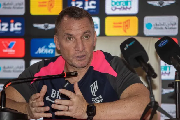 رودجرز خلال المؤتمر الصحافي (عيسى الدبيسي)