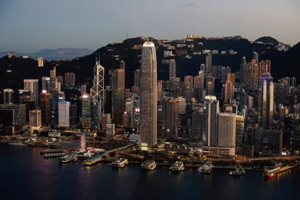 A general view of Two International Finance Centre (IFC), HSBC headquarters and Bank of China in Hong Kong, China July 13, 2021. (Reuters)